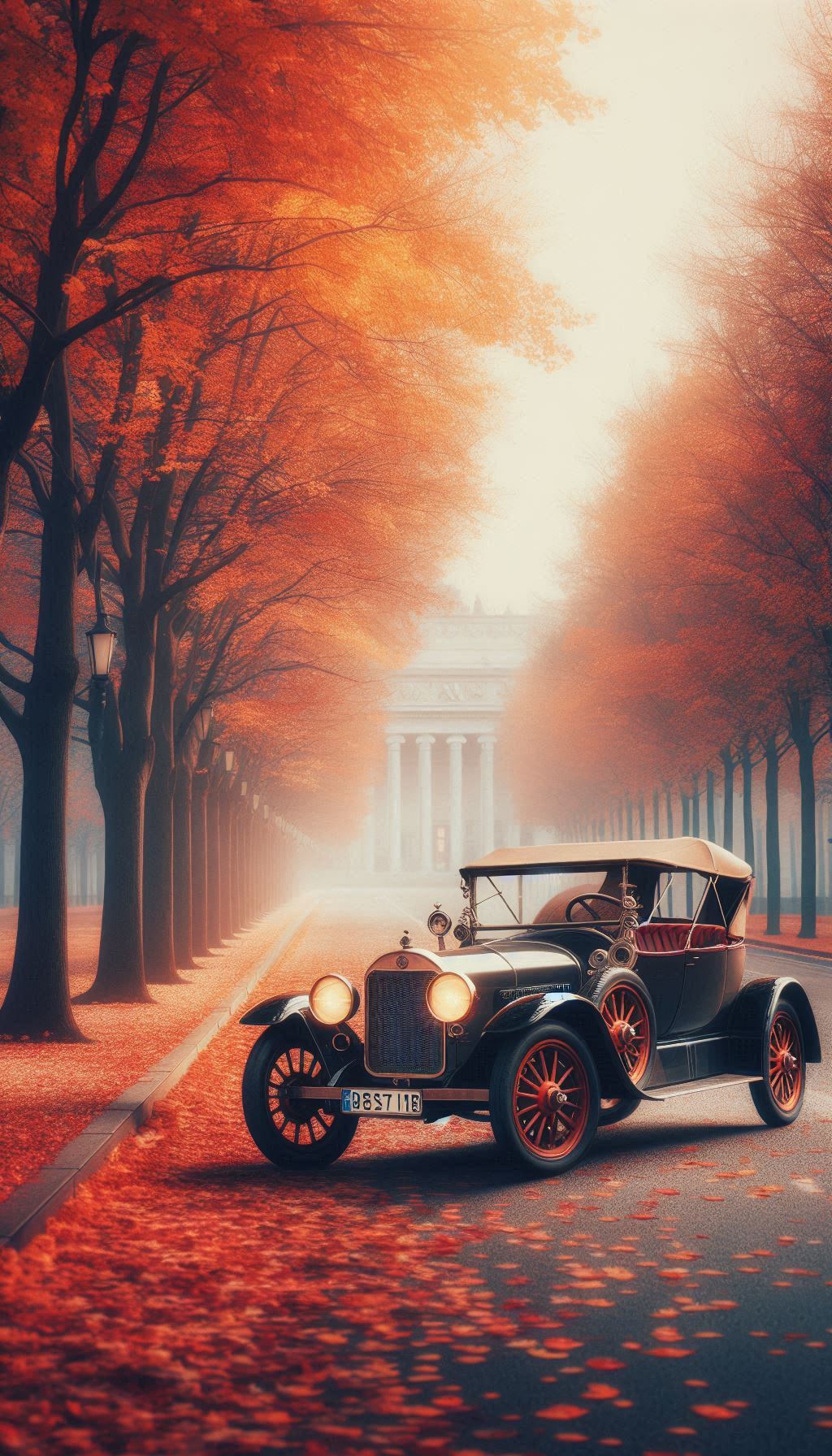 Vintage Car Poster - With Frame - A4 Size