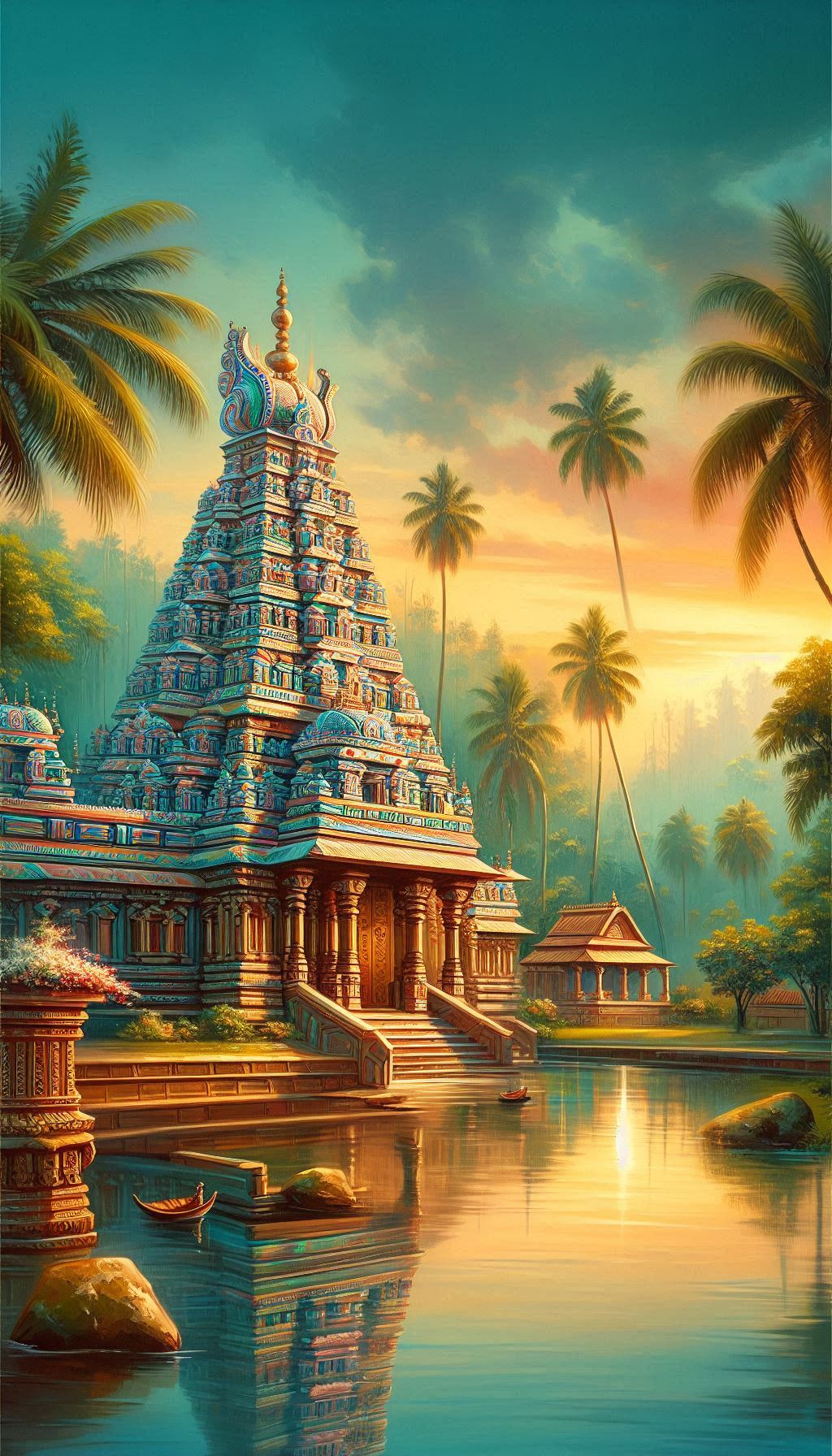 Happy Place Poster Frame - Serene temple