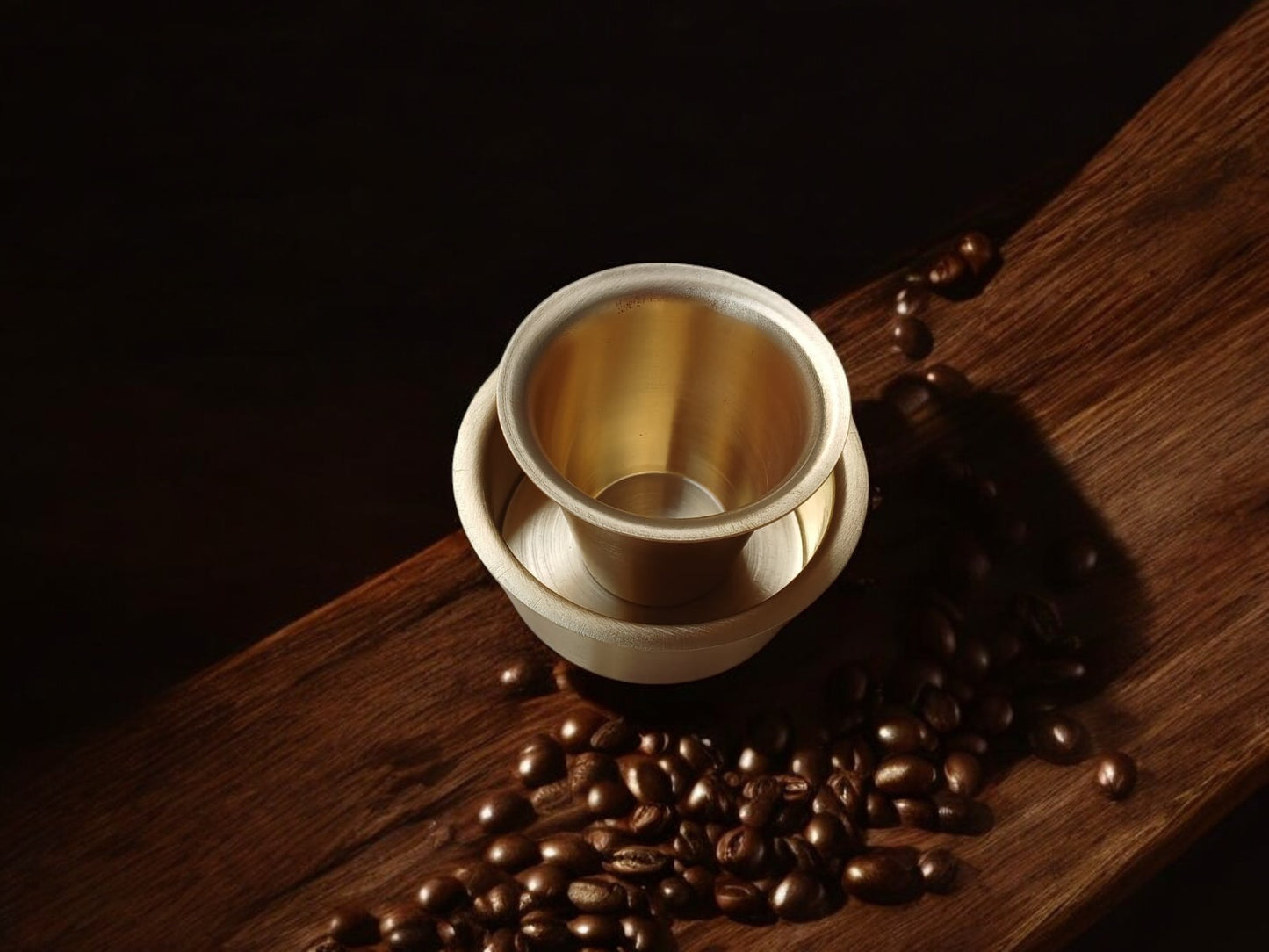 Brass Glass and Davara Set of two - Matte Finish