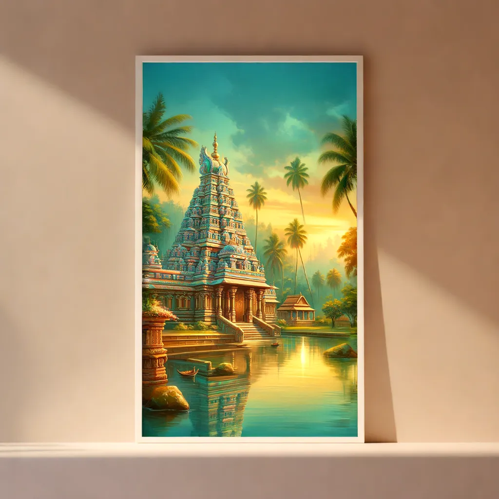Happy Place Poster Frame - Serene temple